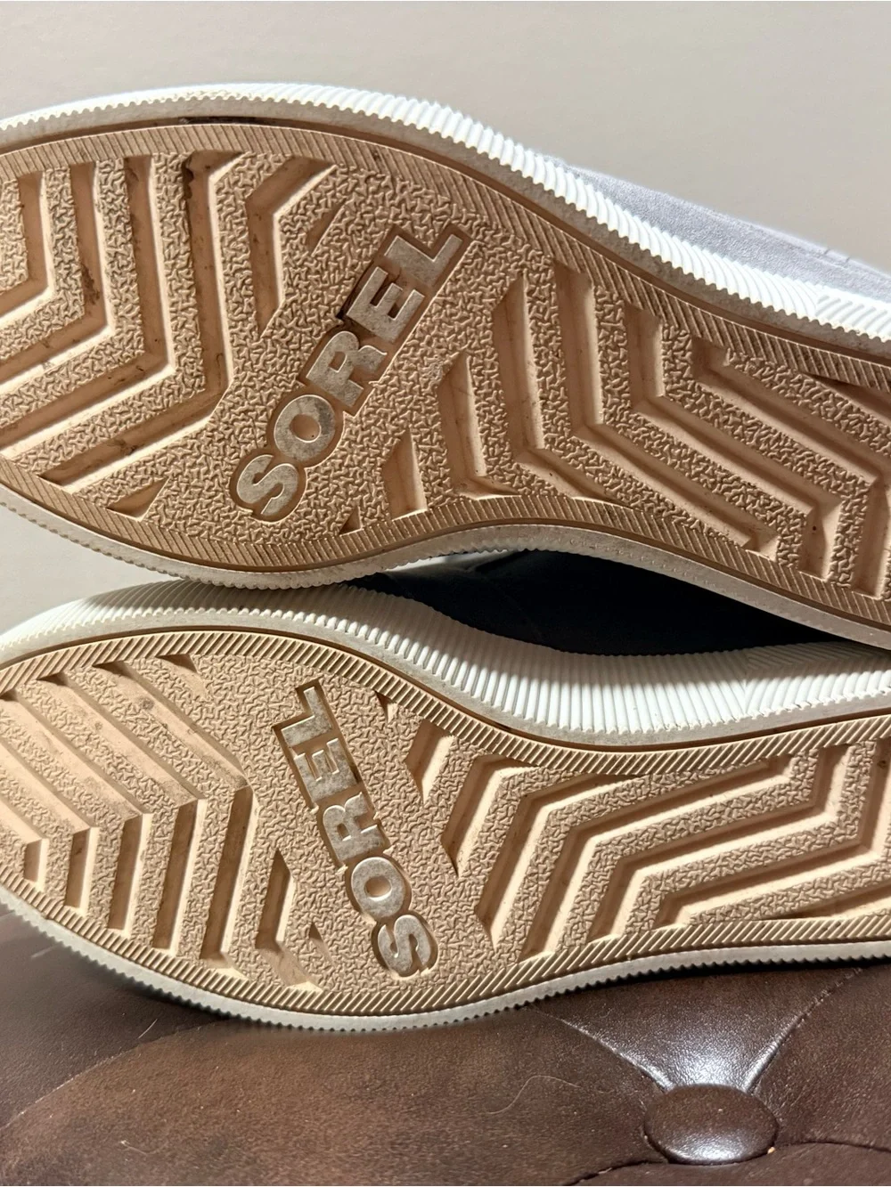 Sorel Gray Suede Wedge Sneakers